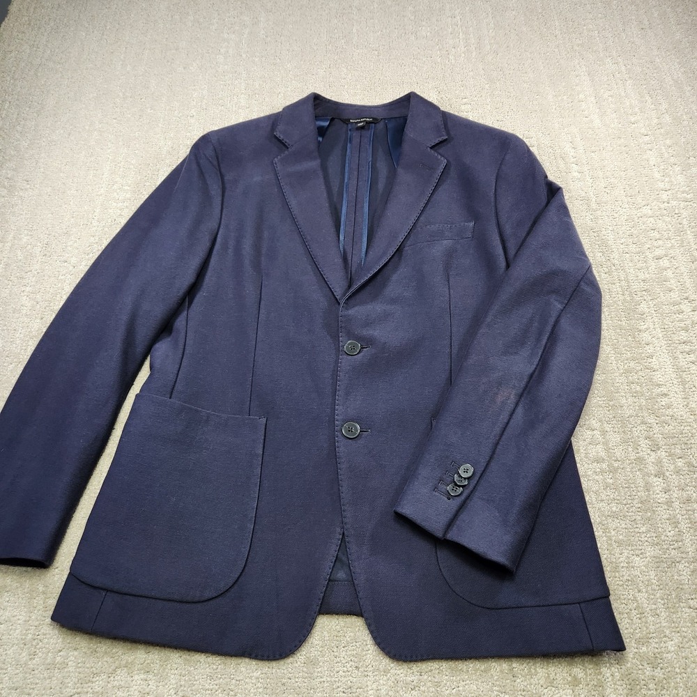 Banana Republic Blazer Men 40S Blue Unstructured Lightweight Travel Stretch